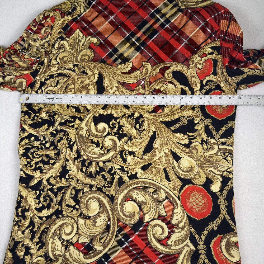 Vintage 80s EXPRESS Power Blazer Baroque Tartan Plaid Equestrian Made USA Size L - Picture 7 of 14